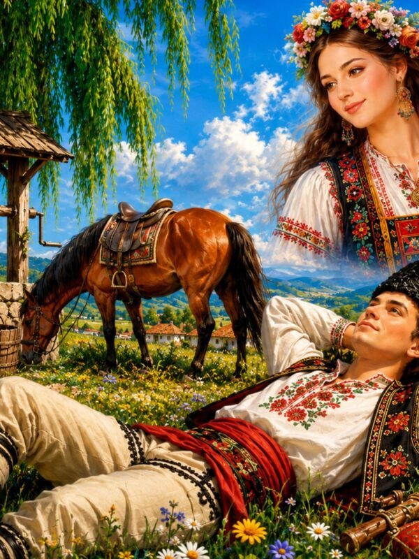 Диамантен гоблен „Мечтата на гайдаря“ 264 · 50×40 см