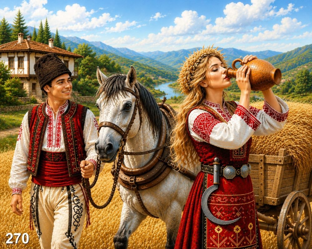 Диамантен гоблен „Жътварите с каната“ 270 · 50×40 см